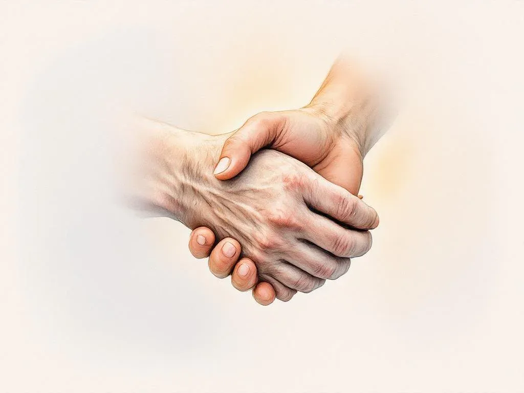 Mains qui se tiennent (compassion et accompagnement)
